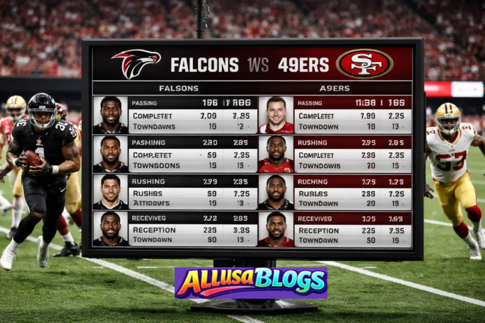 Atlanta Falcons vs 49ers Match Player Stats