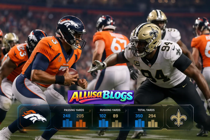 Denver Broncos vs New Orleans Saints Match Player Stats